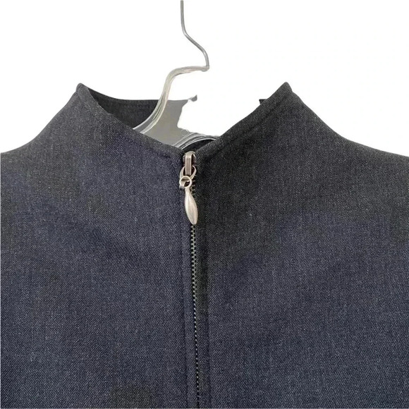 Lauren Ralph Lauren Gray Wool Jacket Blazer 6 Full Zip Mock Neck Vintage Classic - Picture 6 of 11